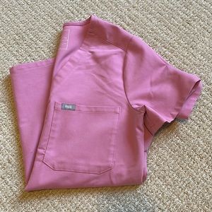 Figs Catarina Scrub Top - Chalk Pink